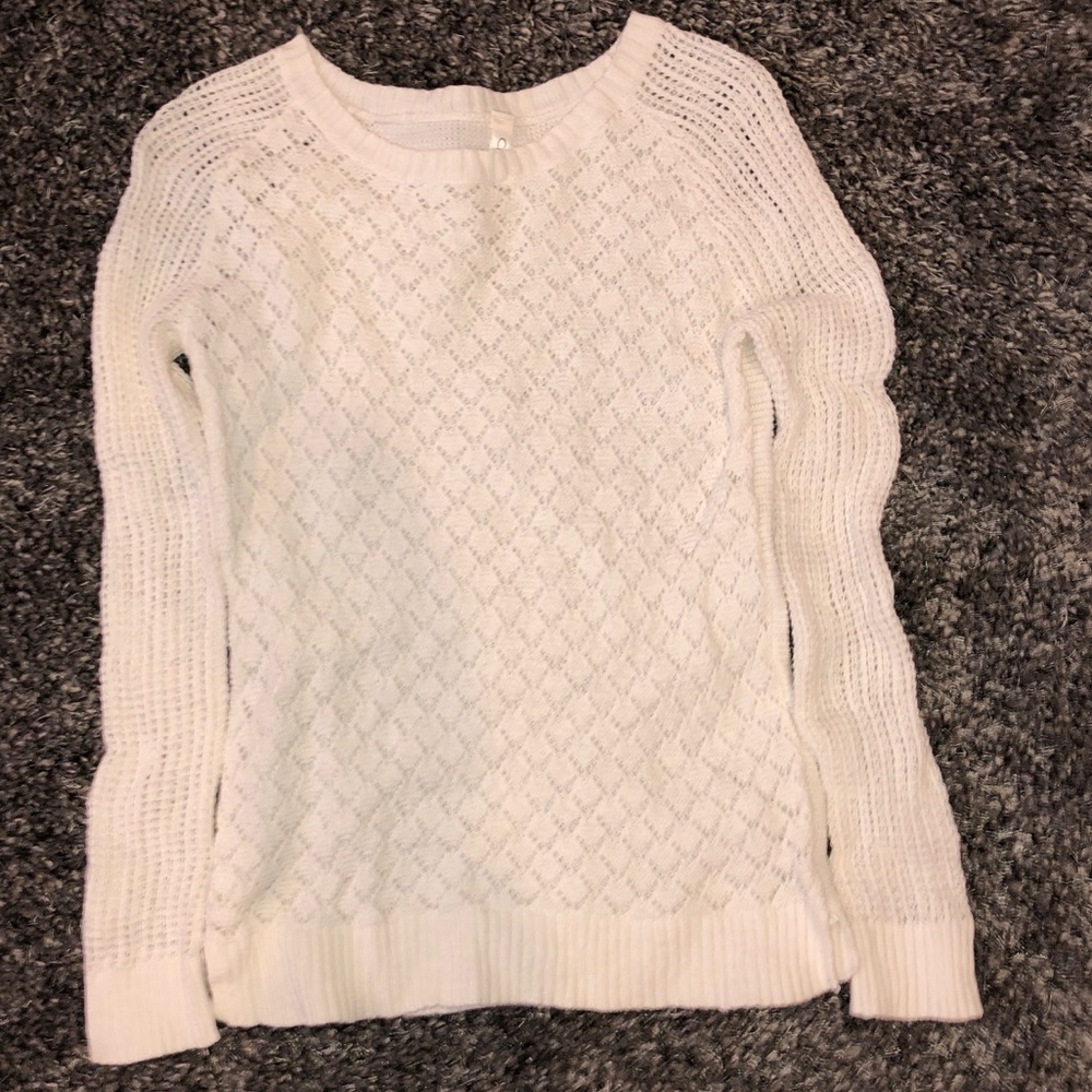 White knit sweater